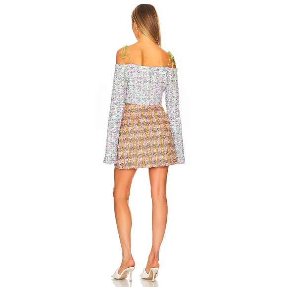 Kim Shui Twee Metallic Patchwork Tweed Mini Dress - Picture 9 of 10